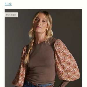 Anthro Bl-nk Puff Sleeve Sweater